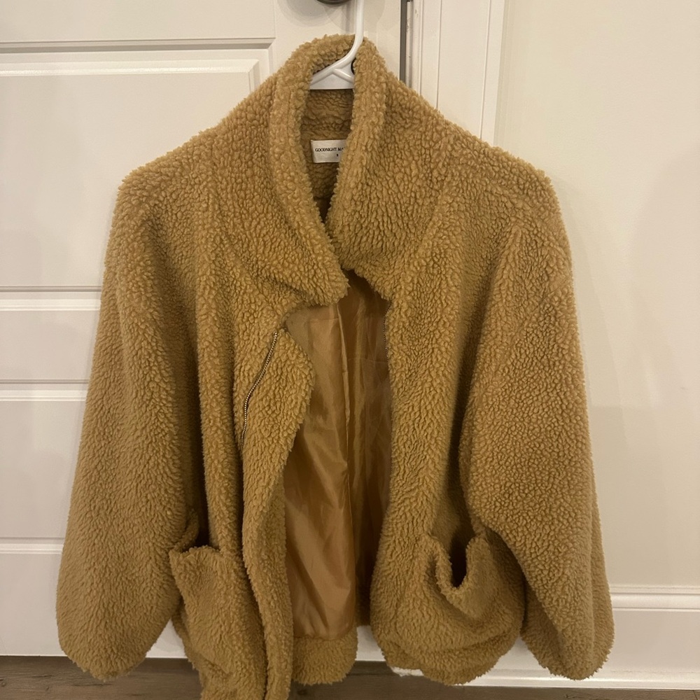 Goodnight Macaroon Warm Tan Teddy Jacket